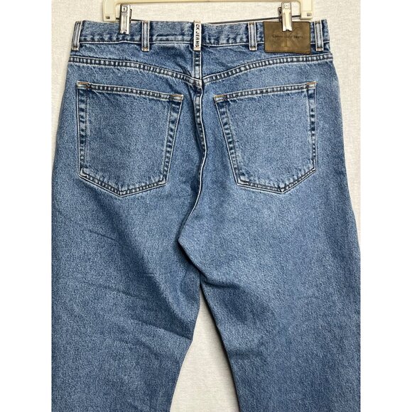 Calvin Klein Mens Classic Fit 100% Cotton Jeans Size 36 Double Stone Wash Denim - Picture 8 of 16